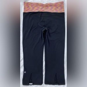 Rare Lululemon Women’s Black Gather Crow Space Dye Crop Pants 6 S
